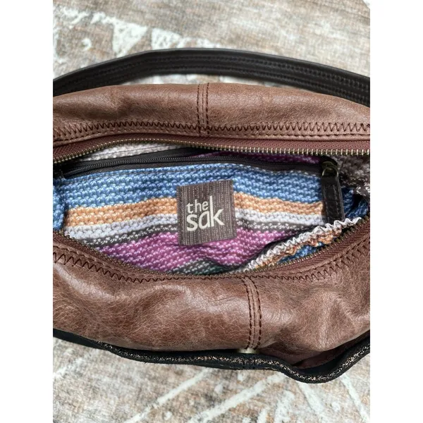 The Sak IRIS Medium Hobo Bag Teak-multi Y2K Style Metallic Brass Hardware - Image 15