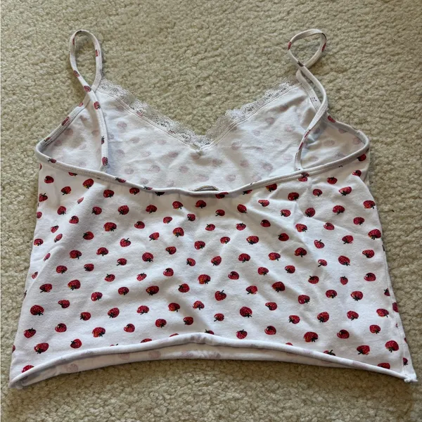 Brandy Melville Strawberry Cropped Tank - Image 3