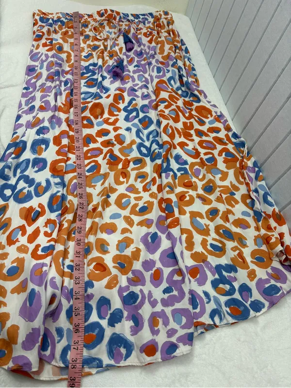 Anthropologie Farm Rio Vibrance Maxi Skirt Multicolor Leopard-Print Size XL - Image 10