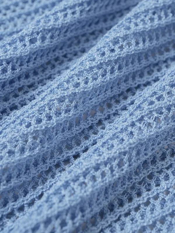 Berlook Blue Knit Crochet beach Cover-up dress - Image 6