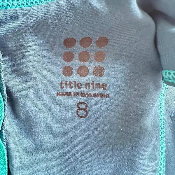 Title Nine Blue Green Athletic Outdoor Zip Pockets Tank Dress Size 8 Golf Tennis - Image 6