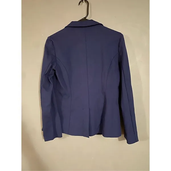 Anne Klein Navy Dress Jacket Blazer With Faux Pockets Size Small - Image 5