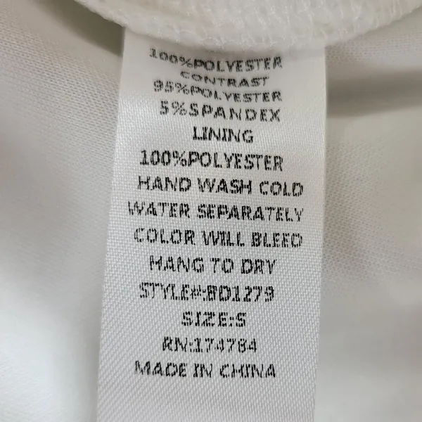 Blithe LA Nylon Mesh Dress Womens S White Sheer Lined V Neck Banded Prom New - Image 5