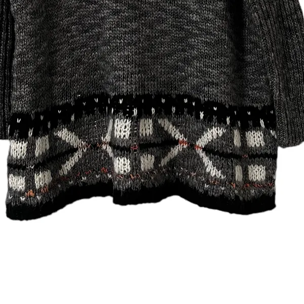 FREE PEOPLE Gray Fair Isle Sweater Pullover Top - Image 6