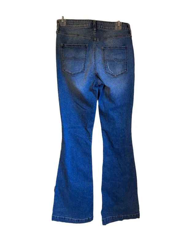 Arizona Jeans Womens Distressed Bootcut Denim Pants With Faded Detailing Size 9 - Image 5