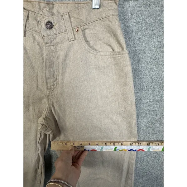 Vintage Levis 550‎ Jeans Womens 7 Med Relaxed Fit Tapered Leg Cream Made In USA - Image 14