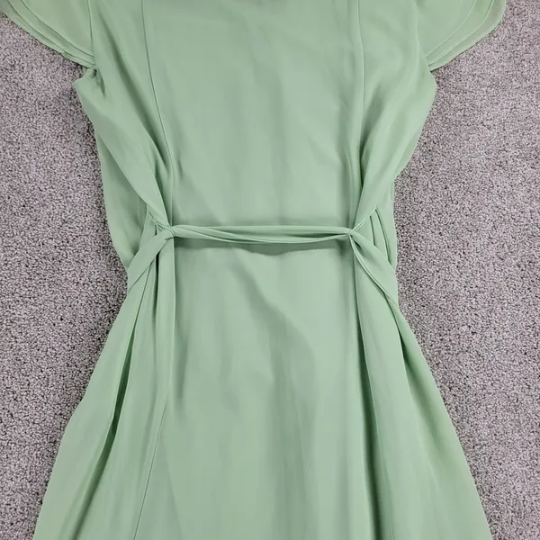 CB established 1962 Womens Dress 14 Green V-Neck Pleated Front Tie Waist Flowy - Image 10