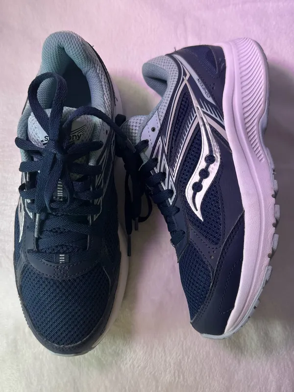 Saucony Women's Navy and Light Blue Running Sneakers - Image 6