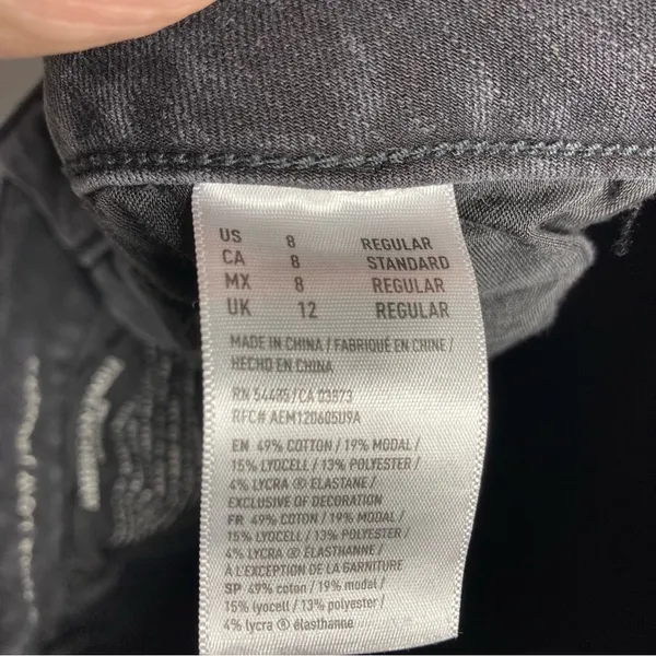 American Eagle Outfitters‎ super low jegging black Gray size 8 - Image 9