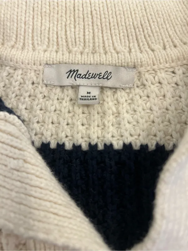 Madewell Waffle-Knit Henley Sweater Medium NWOT - Image 3