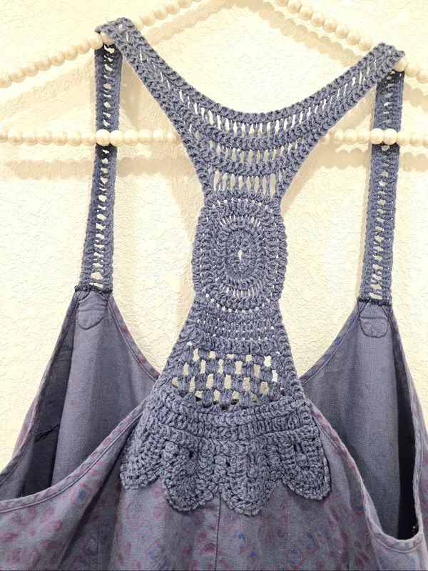 Free People crochet back romper Shorts Purple M - Image 4