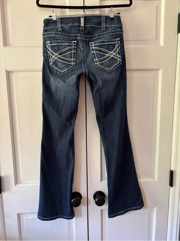 Ariat REAL Women’s Bootcut Jeans Size 29S Dark Wash Stretch Denim Western Flare - Image 12