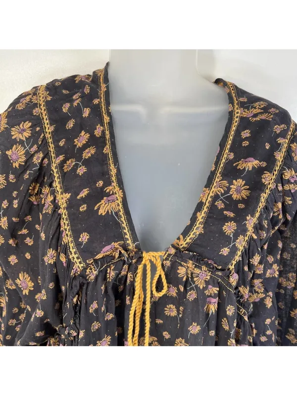 $98 Free People Never A Dull Moment Peasant Blouse S - Image 10