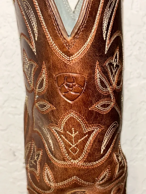 Ariat Heritage-R Toe Floral Stitch Western Leather Boot Shoes Size 5.5 - Image 5