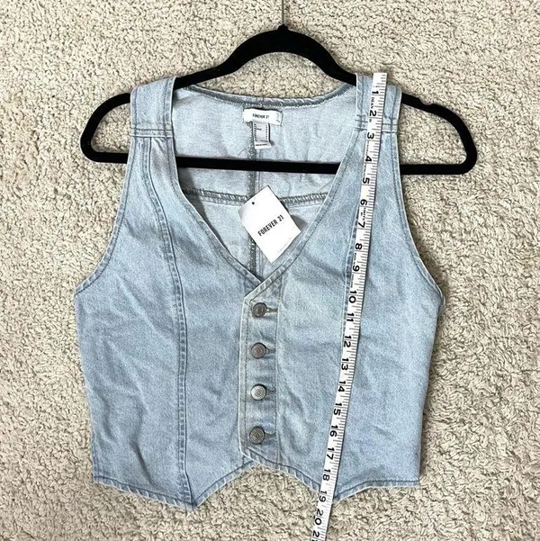 Forever 21 Blue Buttoned Bustier Tank Top - Image 4