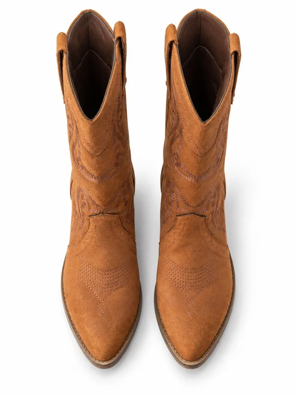 Sugar Tammy Western Cowboy Boots Women’s 7 Brown Embroidered Pointed Toe - Image 3