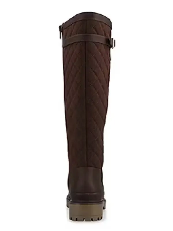 Zemmie Journee Collection Women's Tall Quilted Shaft Brown Riding Boots Size 6.5 - Image 3