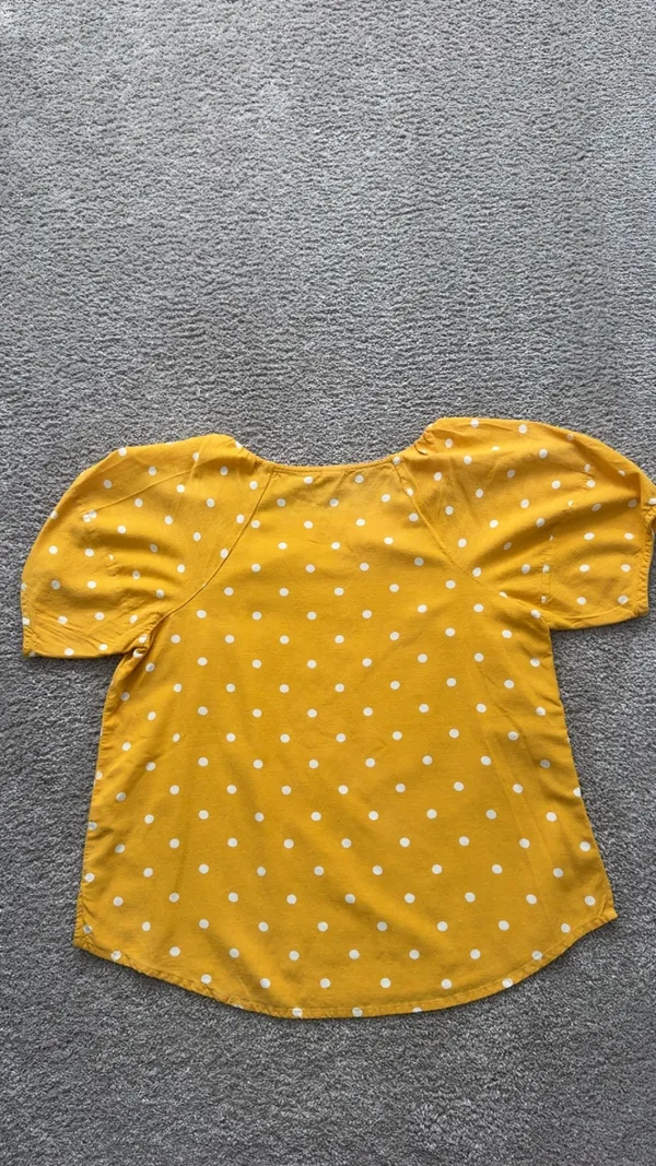 Yellow Old Navy Polka Dot Blouse  - Image 2