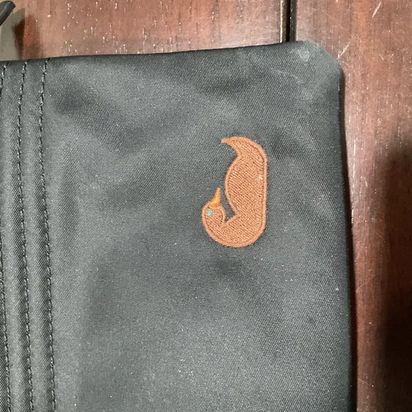 Dooney & Bourke North South Triple Zip Black Nylon Embroidered‎ Duck Crossbody - Image 7