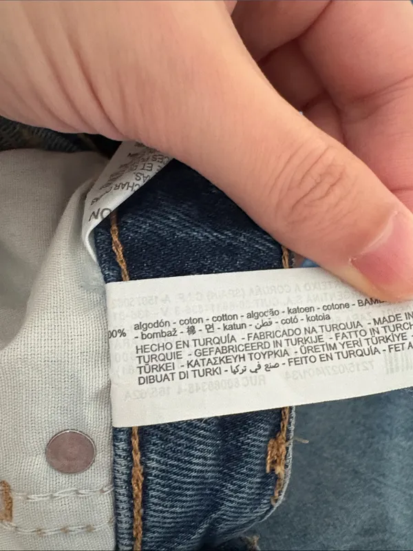 ZARA Wide Leg Distressed Jeans Size 2 dark wash - Image 5