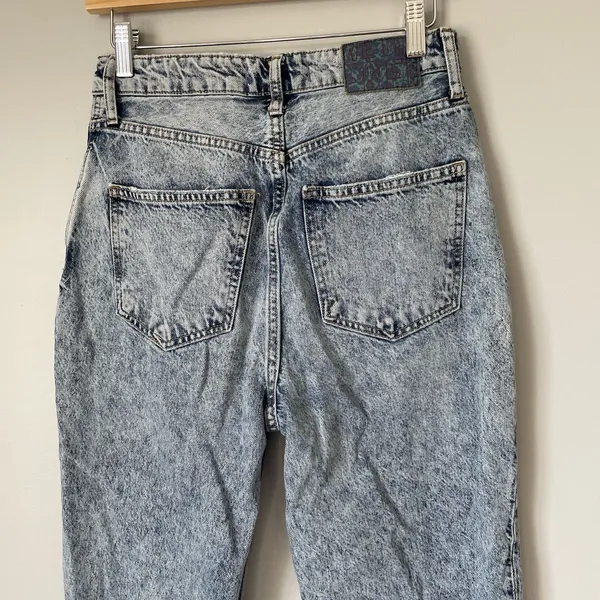 Free People We The Free Straight Leg Denim Jeans Blue Distressed Women's Size 28 - Image 5