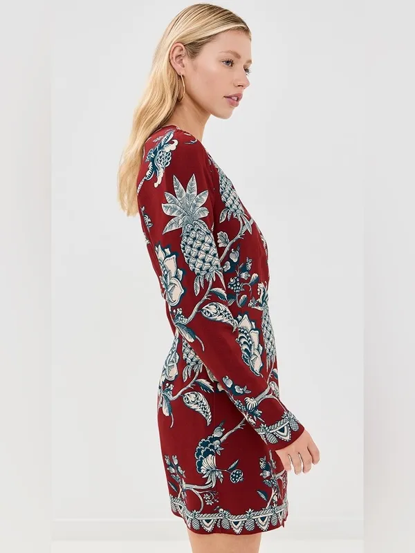 Farm Rio Red Tropical Landing Wrap Mini Dress - Image 6
