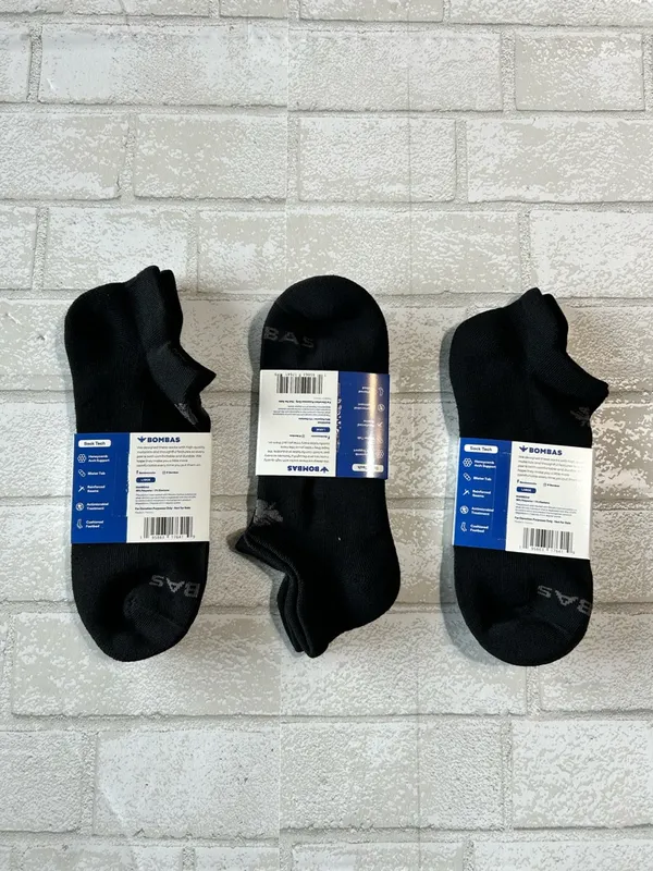 Bombas No-Show Socks - Black (3-Pack) - Image 2