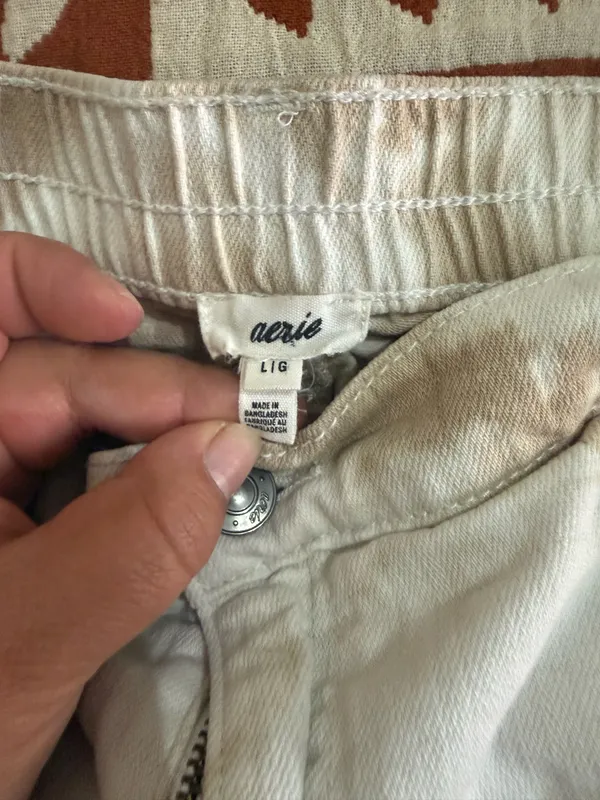 Aerie Tie-Dye Shorts in Beige/White - Image 3