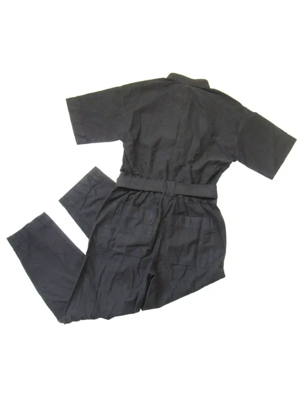 NWT Everlane The Fatigue Short-Sleeve Jumpsuit in Black Belted Cotton Utility 6 - Image 9