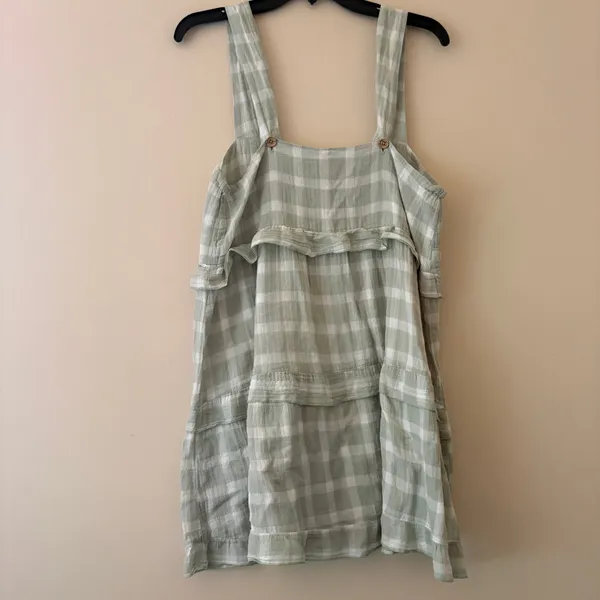 Show Me Your Mumu Sage Green Gingham Ruffle Mini Dress (Size S) - Image 2