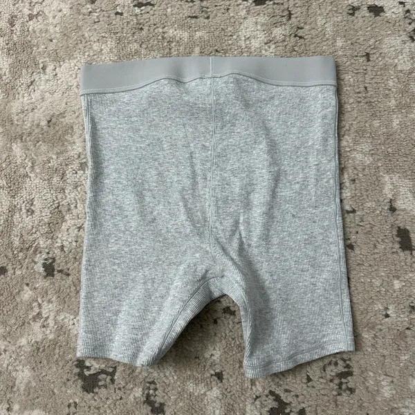 Skims Stretch Cotton Rib Boxers Size Small - Light Heather Grey - Image 3