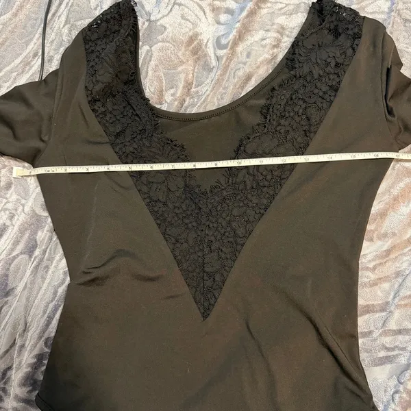 SHEIN Black Lace Trim Long Sleeve Bodysuit – Size M (US 6 / EU 38) (b4) - Image 8