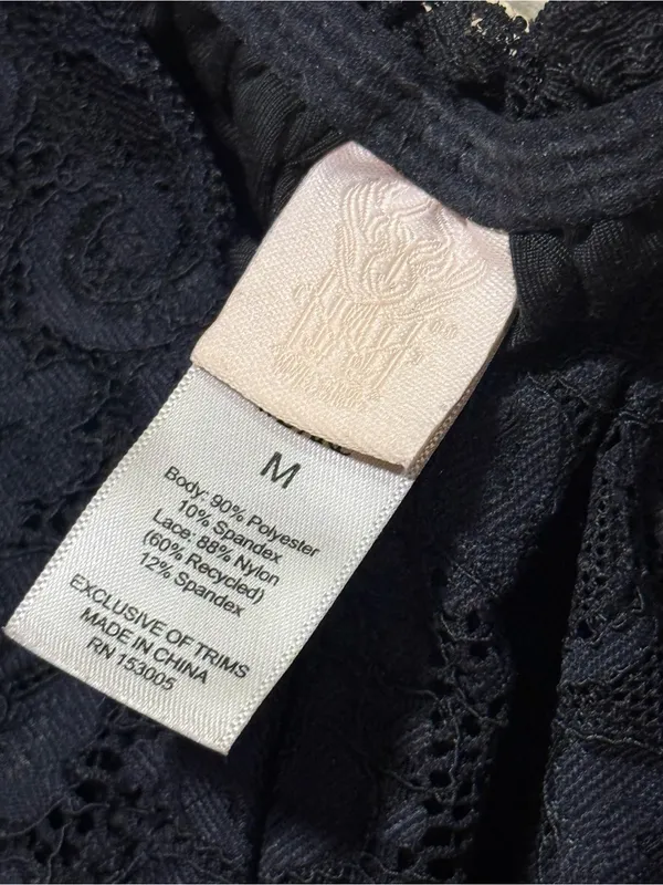 Free People X Hot As Hell Lace Black Button Up Cami: Size Medium - Image 2