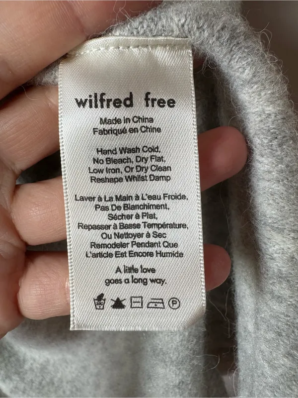 Wilfred Free Aritzia Gray Alpaca Wool Blend Belted Fei Fei Fringe Vest Large - Image 10