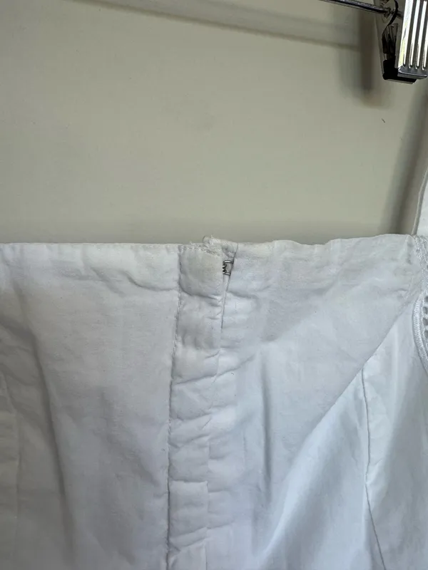 ZARA White Mini Dress With Eyelet Details - Image 6