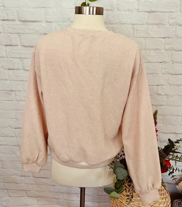 Boutique Beige Knit Pullover - Image 6