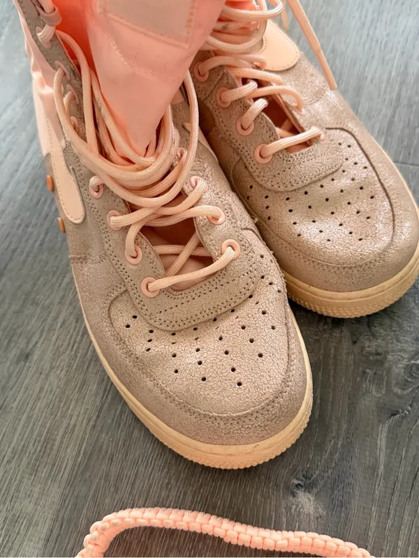 Nike SF Air Force 1 High Peach Pink Tan Women’s 9.5 Sneakers - Image 4