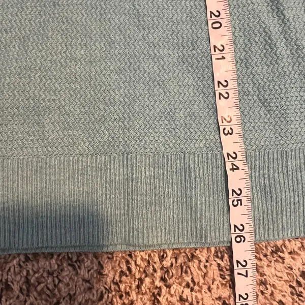 GAP‎ Women Light Blue Textured V Neck Sweater Size Small Merino Blend - Image 5