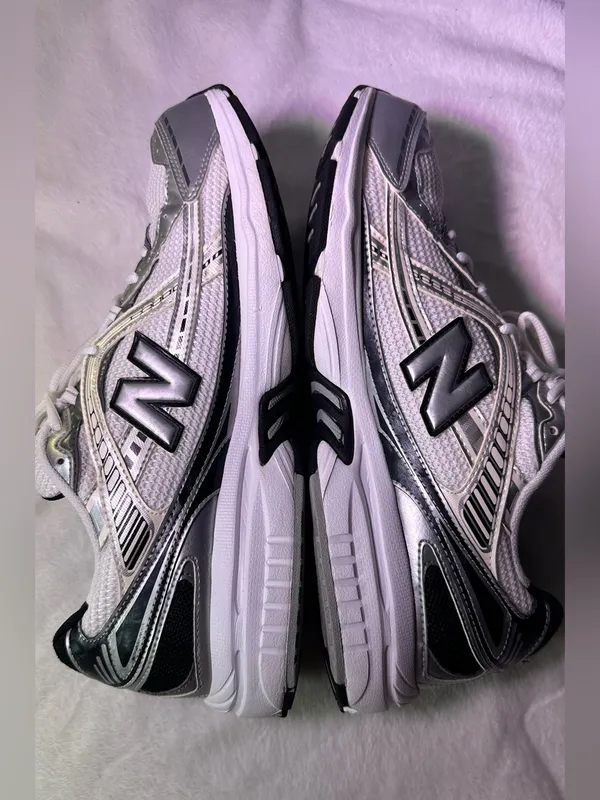 New Balance White & Silver Women's Athletic Sneakers - Image 7