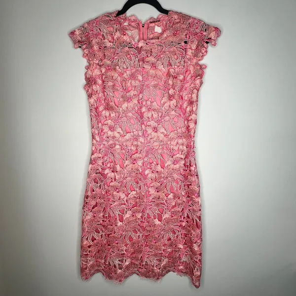 Elie Tahari Crochet Lace Mini Dress Size M - Image 2