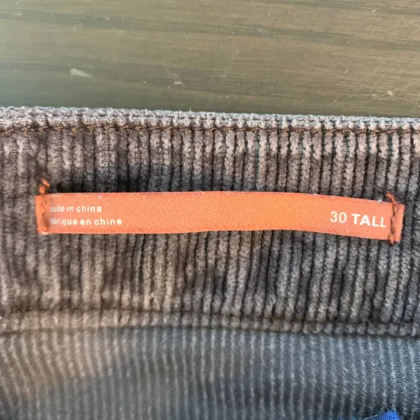 Pilcro and the Letterpress Women Gray Corduroy Straight Leg Pants 30 Tall Preppy - Image 4