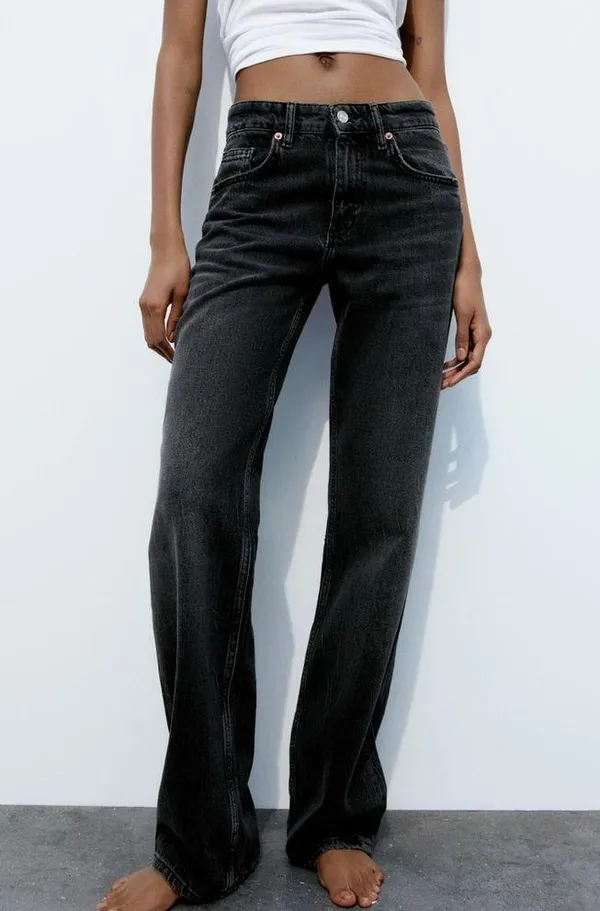 ZARA New - Full Length TRF Mid Rise Wide Leg Jeans - Image 3
