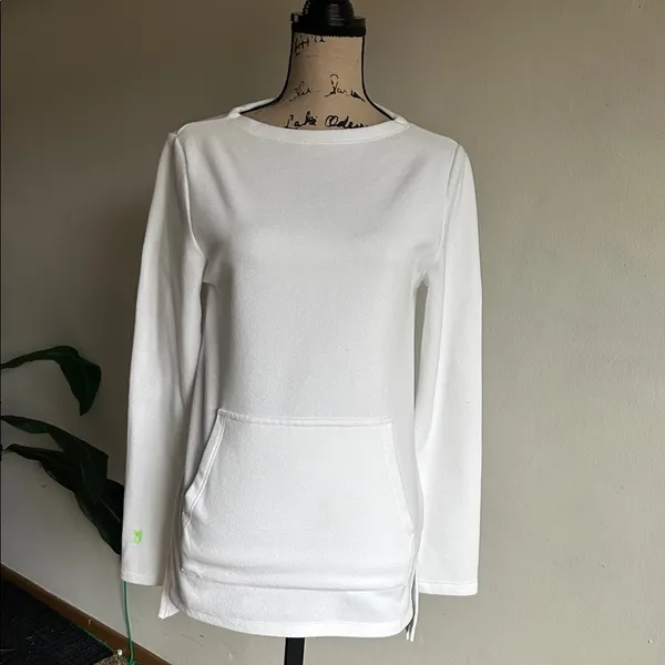 Dudley Stephens Highland Pocket Pouch White Terry Fleece Pullover Size XS - Image 3
