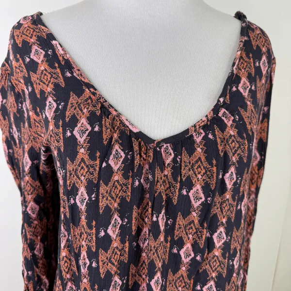Billabong Women's Sweet Sand Boho Tribal Tunic Top Shirt Size Medium - Image 2