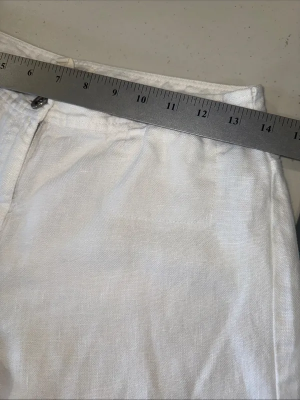 Eileen Fisher white Organic Linen cropped Wide-Leg pants women’s size O - Image 7