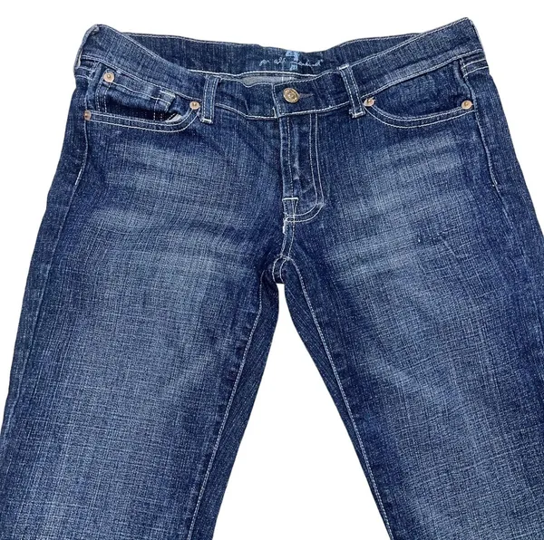 7 For All Mankind Embroidered Skeleton Spider Bootcut Jeans - Image 3