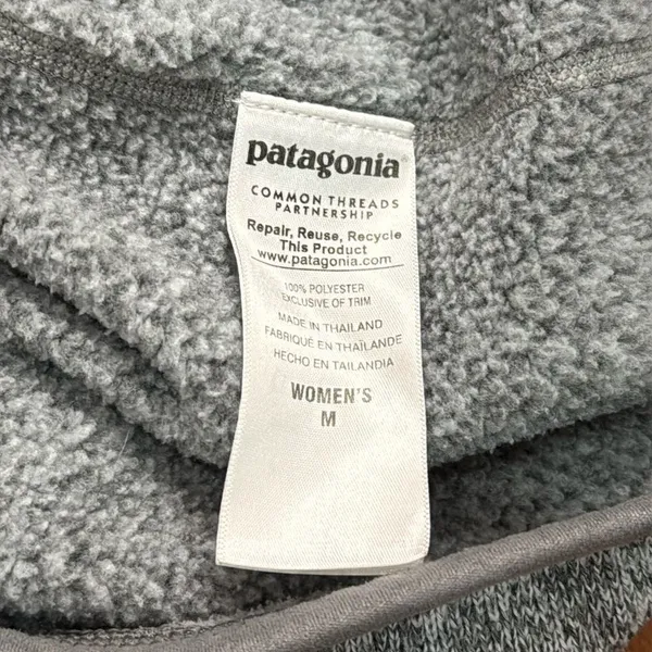 Patagonia women’s 1/4 Zip Better Sweater Heather gray‎ Fleece Jacket SZ M - Image 5