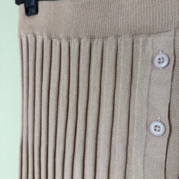 CIDER Neutral Nude Cream Midi Long Pleated Skirt New with Tags Size Small - Image 4