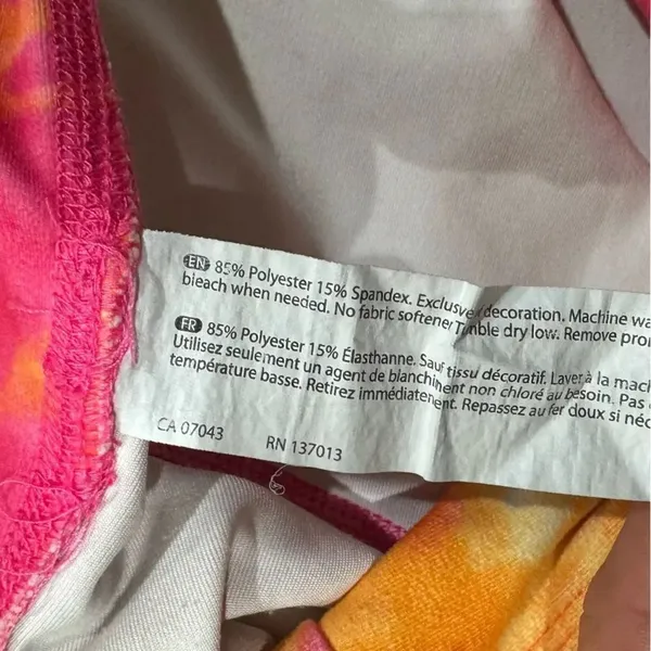 Wildfox Sweat Tie Dye Two Piece Sports Bra Leggings Pink Orange Womens Medium - Image 4