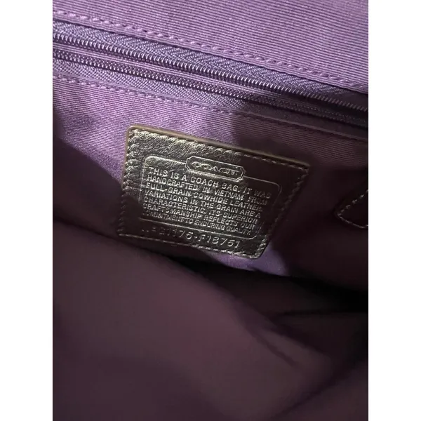 Coach Metallic Bronze Leather Buckle Shoulder Bag Satchel Handbag Purse‎ - Image 10